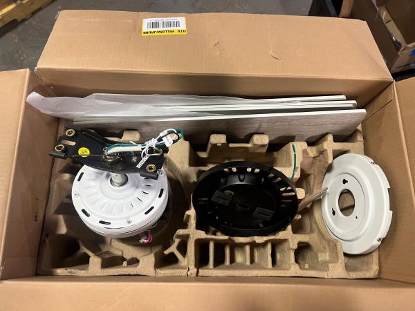 FOR PARTS Grantway 48 in. Indoor/Covered Outdoor Matte White Low Profile Ceiling Fan Without Light with Pull Chain Included
