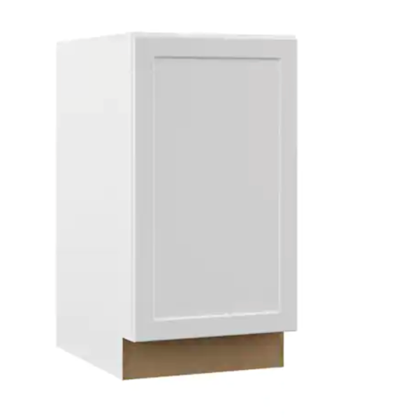 Designer Series Melvern 18"W X 24"D X 34.5"H Assembled Shaker Full Door Height Base Cabinet,White