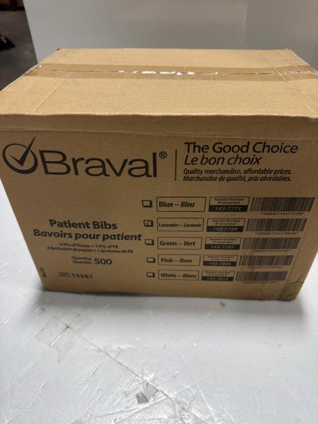 Braval Patient Bibs 500 Count Case