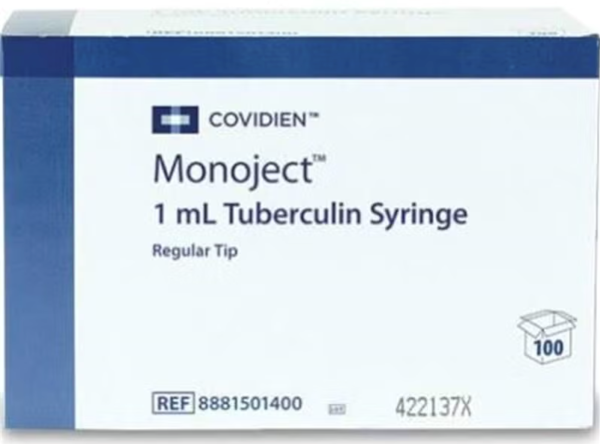 Covidien Monoject* Sterile 1 mL Luer Lock Insulin & Tuberculin Syringes 240 UNITS