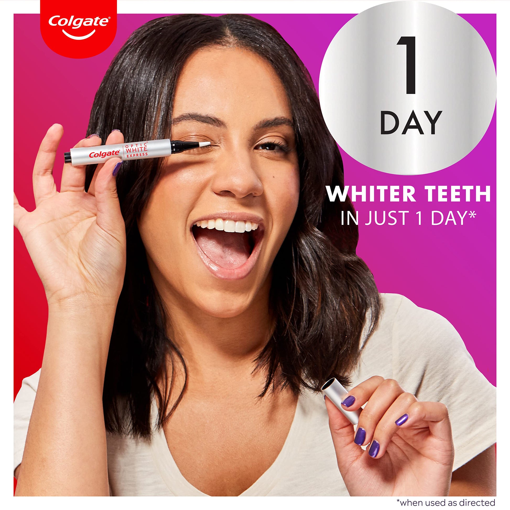 Colgate Optic White Express Teeth Whitening Pen, Enamel-Safe Tooth Whitening Applicator, Helps Whiten Teeth in As Little As 1 Day of Use, 7 Day Whitening Treatment, 0.08 fl oz