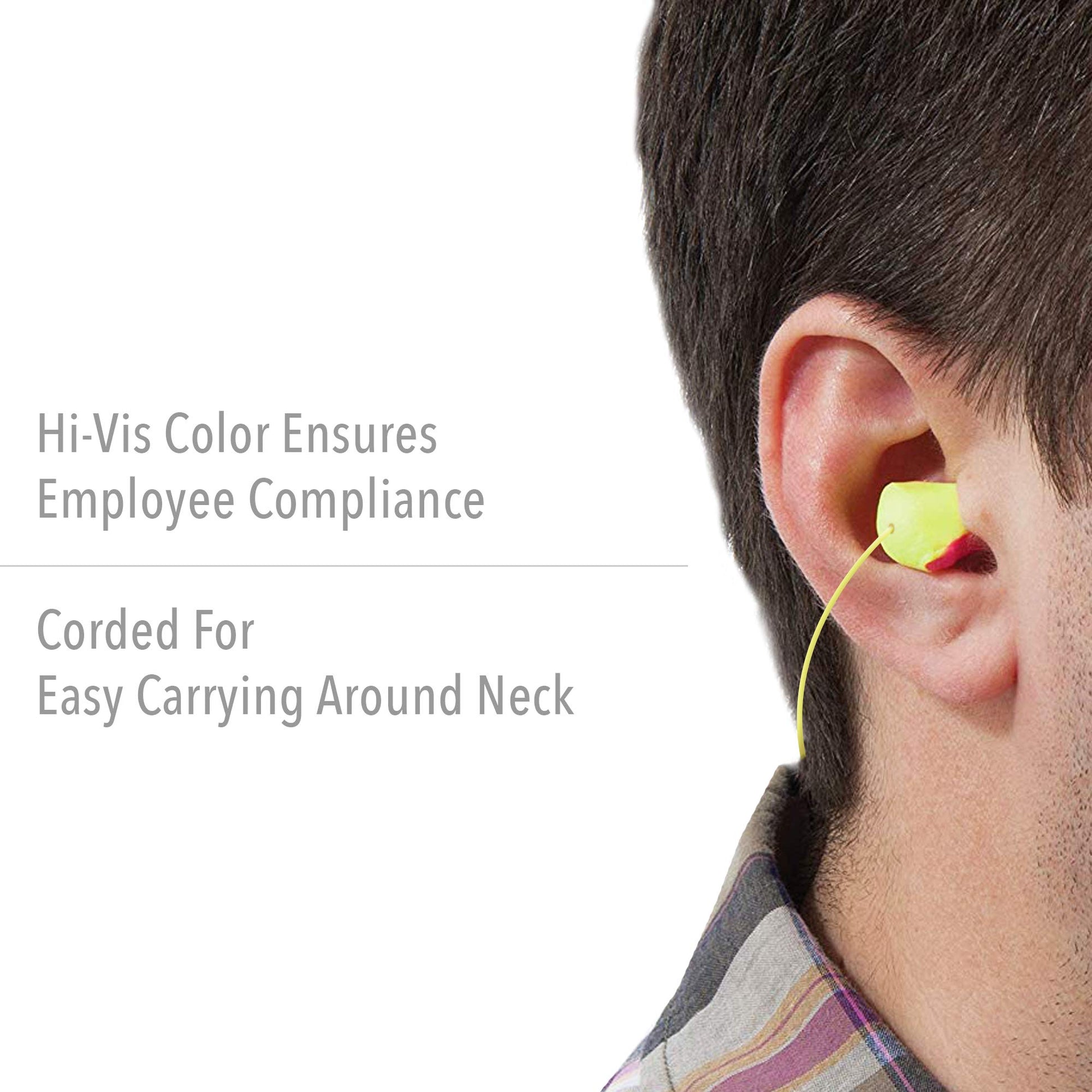 Howard Leight by Honeywell Laser Lite High Visibility Disposable Foam Earplugs, 100-Pairs, Pink/Yellow, LL-30