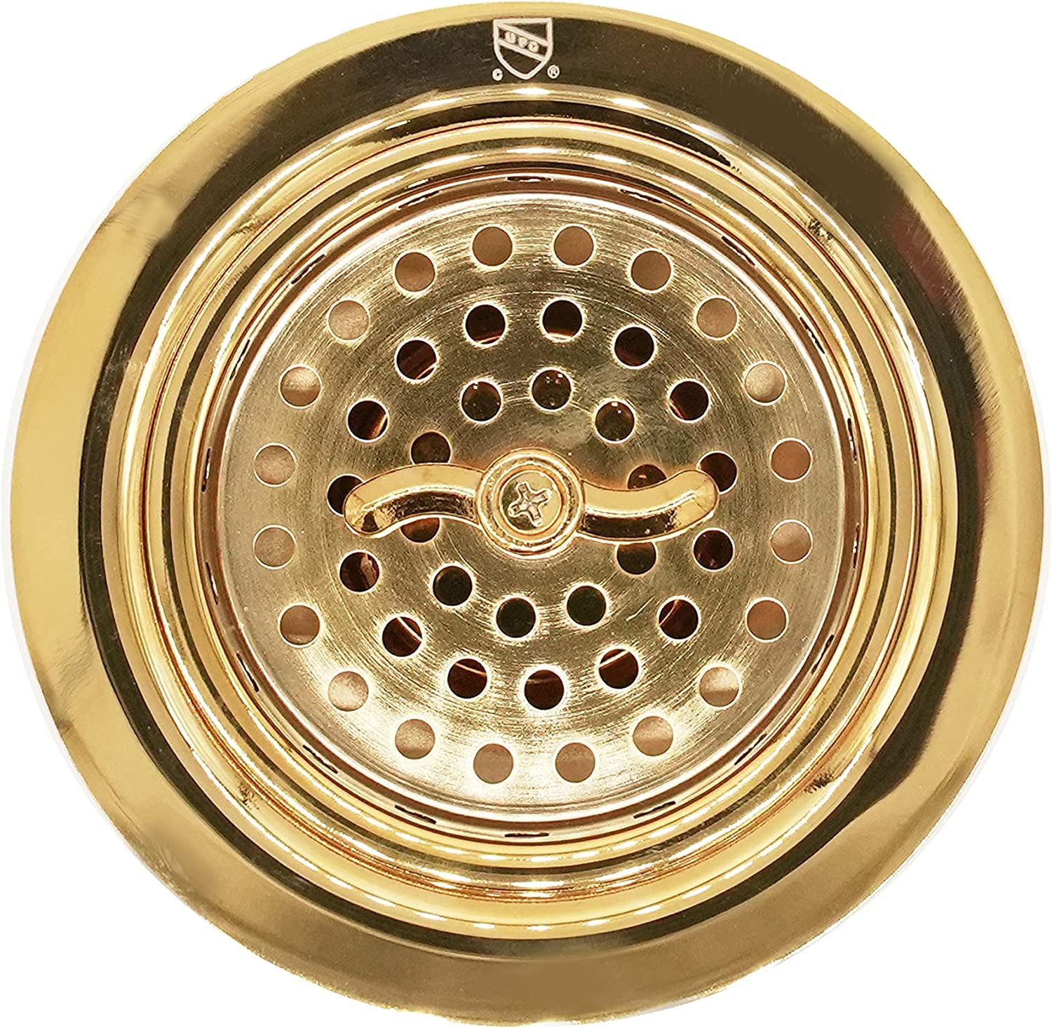 Westbrass CO2195S-01 Combo Pack 3-1/2" Wing Nut Twist Style Large Kitchen Sink Basket Strainer and Extra-Deep Collar Kitchen Sink Waste Disposal Flange with Strainer Stopper, Polished Brass
