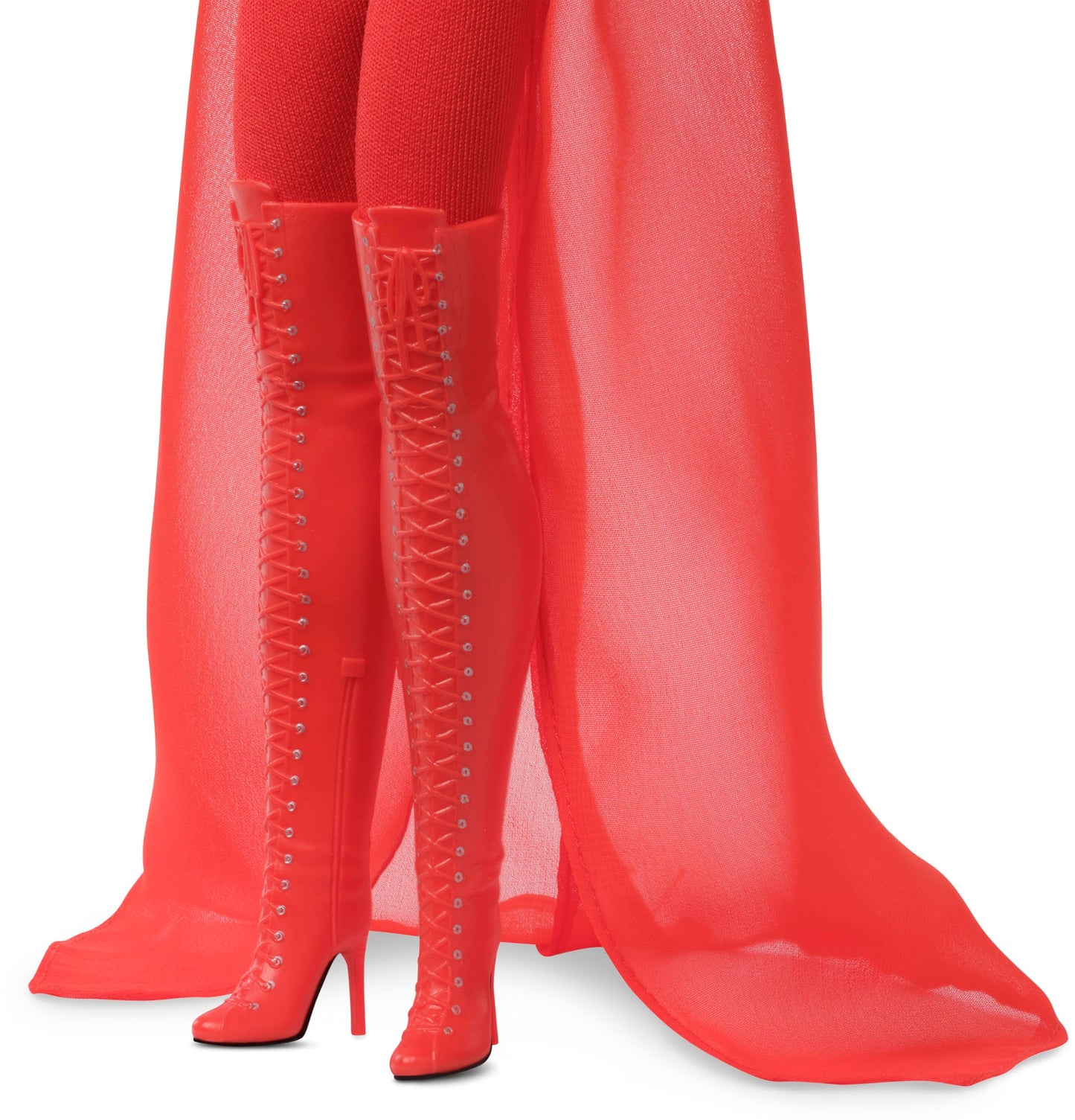Barbie Signature Doll, Kylie Minogue Posable Collectible in “Padam Padam” Music Video Outfit with Red Bodysuit, Chiffon Cape and Lace-Up Boots