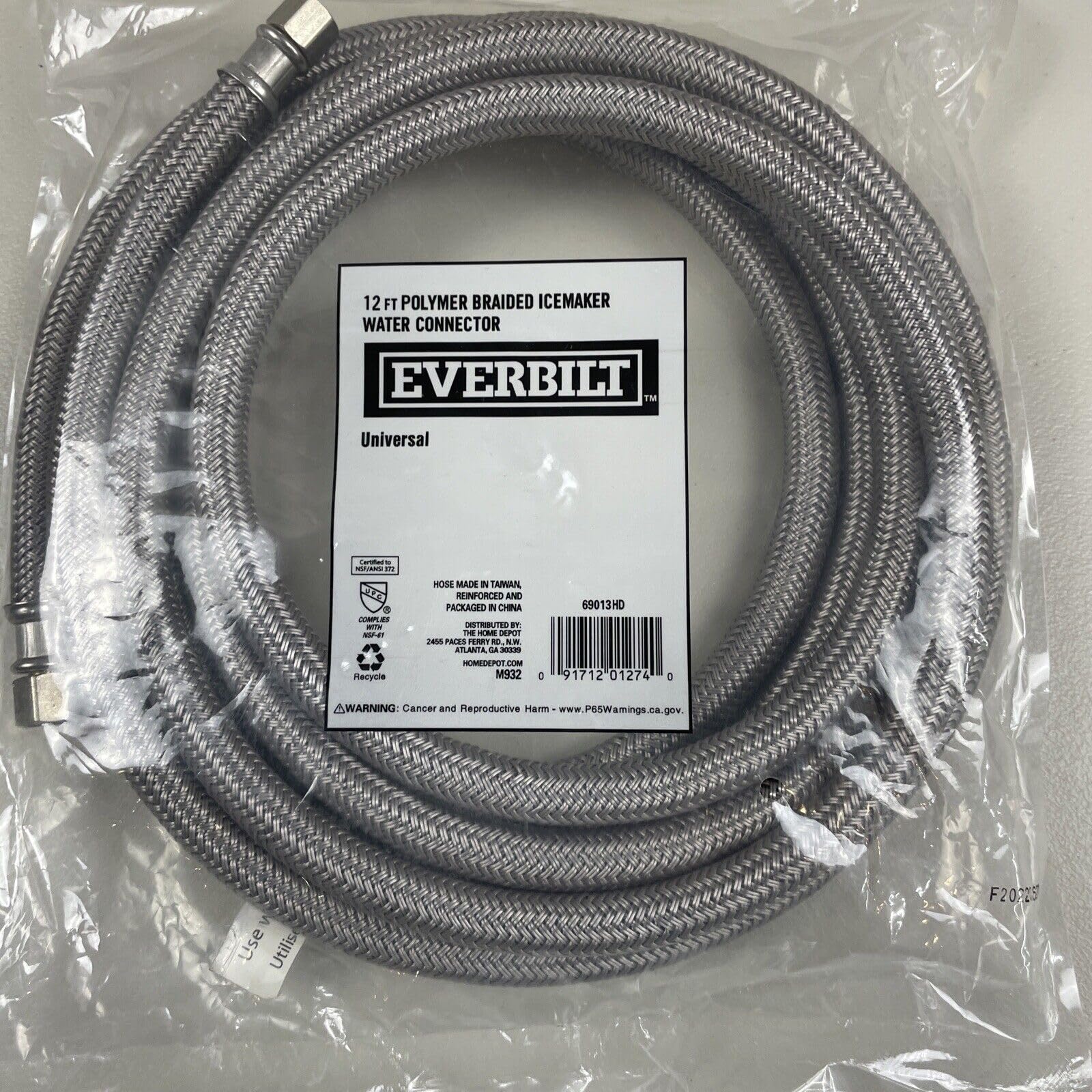 Universal Icemaker 12FT Polymer Braided Icemaker (EVERBILT)