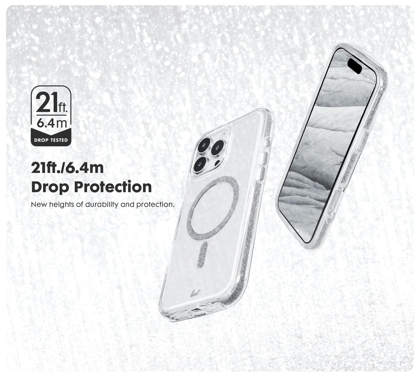 LAUT - AERO Sparkle case Compatible with iPhone 16 - Crystal Pink
