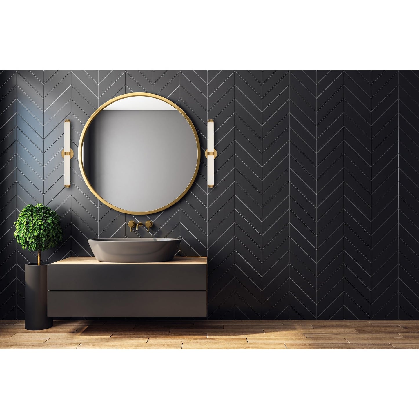 Aqua 4.5 in. Brushed Gold Vanity Light Bar with Opal Glass Shade