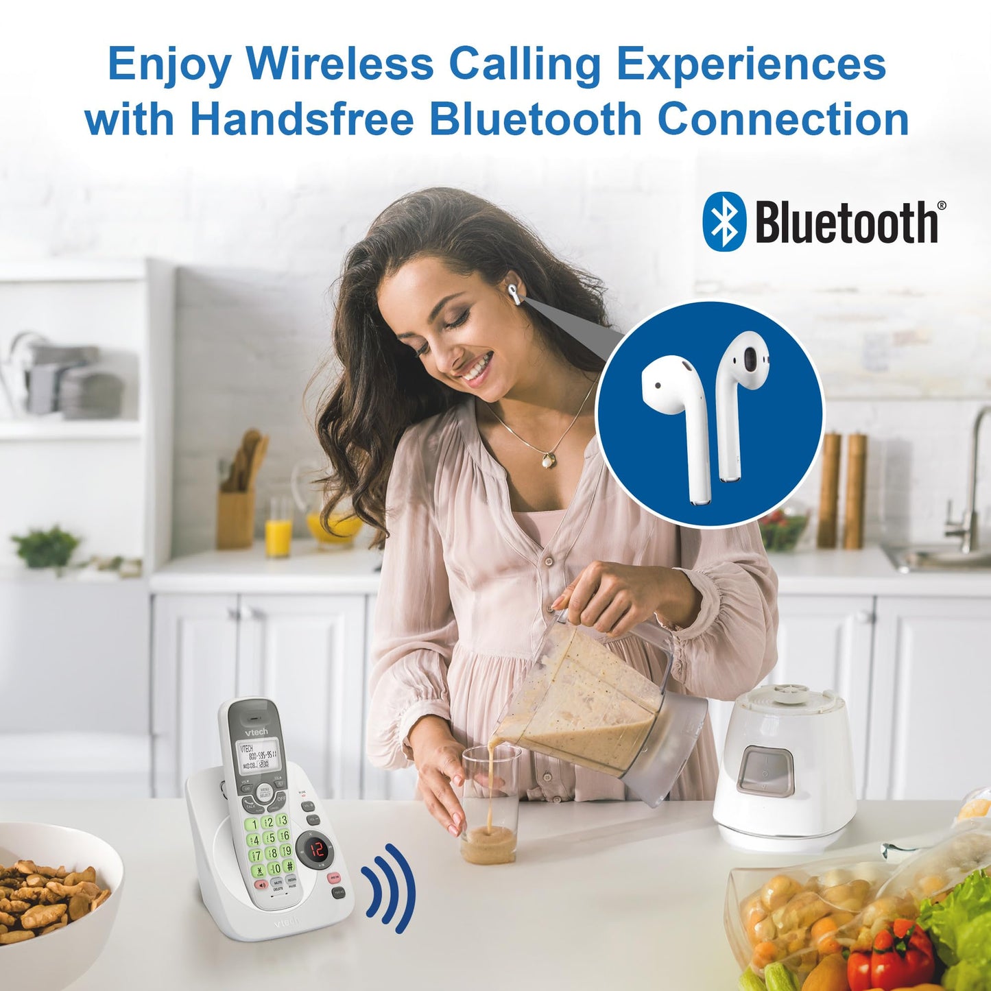 VTech VG134 DECT 6.0 Cordless Phone with Digital Answering System, Full-Duplex Speakerphone, Backlit Keypad & Display, Caller ID/Call Waiting.