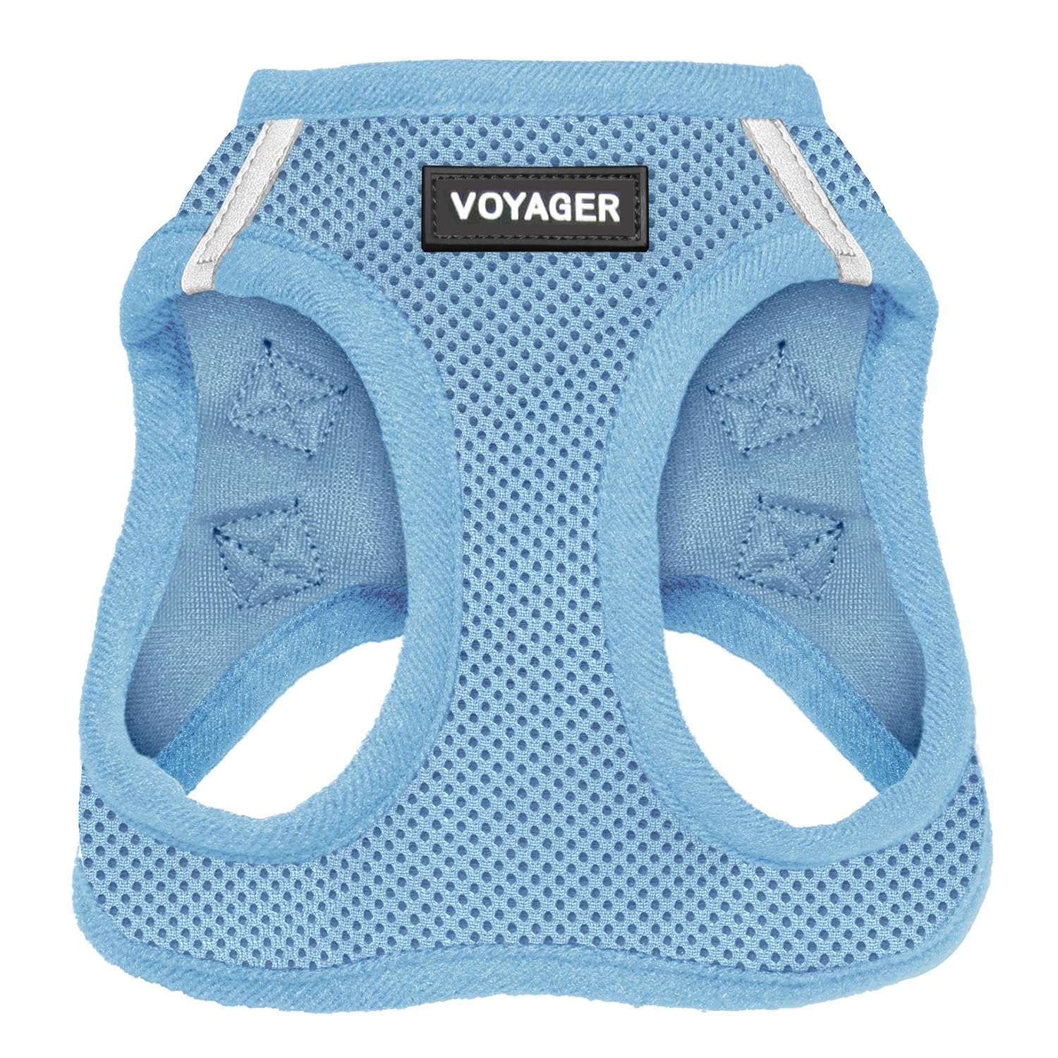 Best Pet Supplies Voyager Step-in Air Harness - All Weather Mesh, Reflective, No Pull Harness for Dogs, Cats - Secure with Hook & Loop Fastener, Buckle, Double D-Rings - Baby Blue, XL