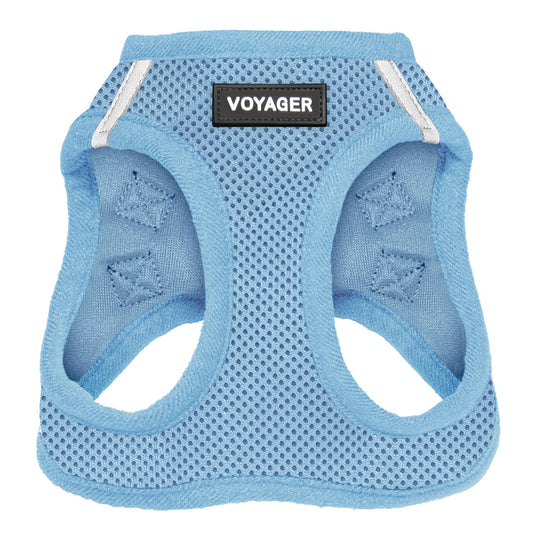 Best Pet Supplies Voyager Step-in Air Harness - All Weather Mesh, Reflective, No Pull Harness for Dogs, Cats - Secure with Hook & Loop Fastener, Buckle, Double D-Rings - Baby Blue, XL