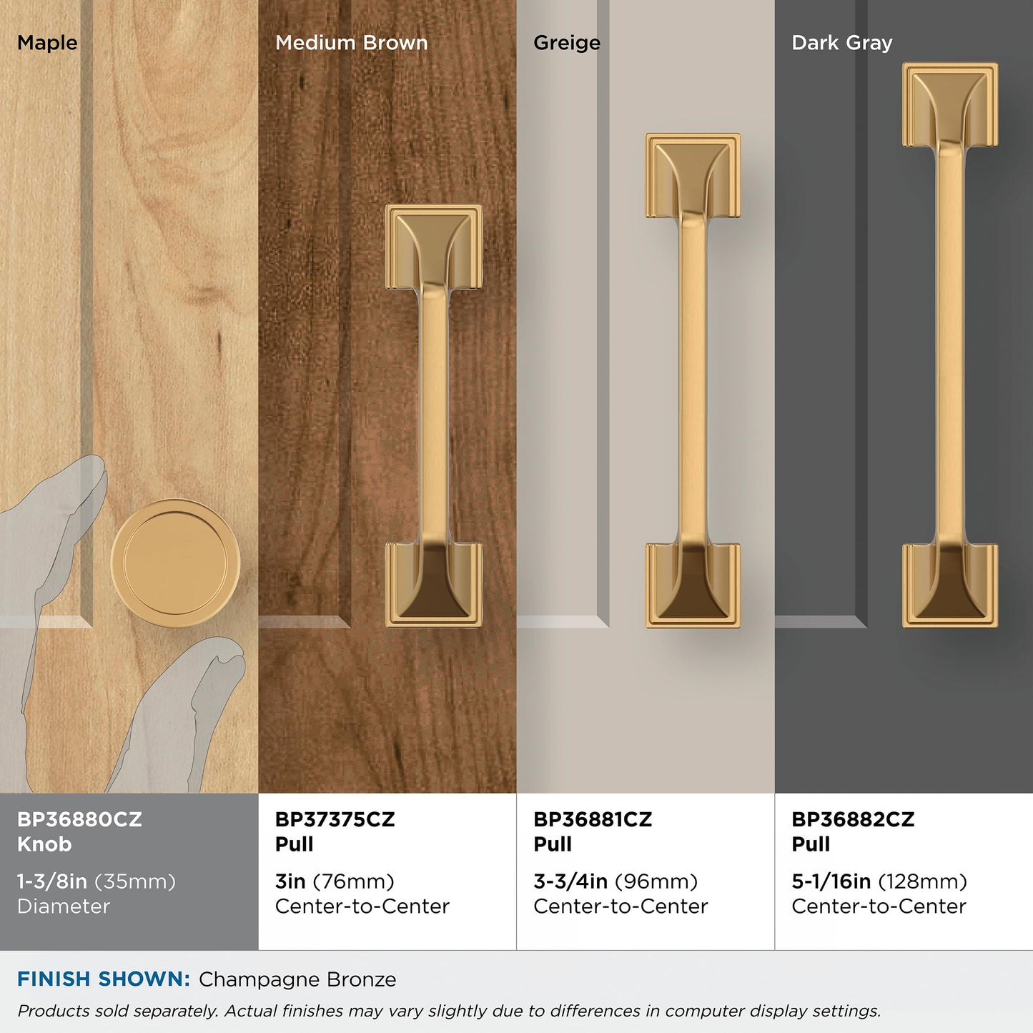 Amerock | Cabinet Knob | Champagne Bronze | 1-3/8 inch (35 mm) Diameter | Exceed | 1 Pack | Drawer Knob | Cabinet Hardware