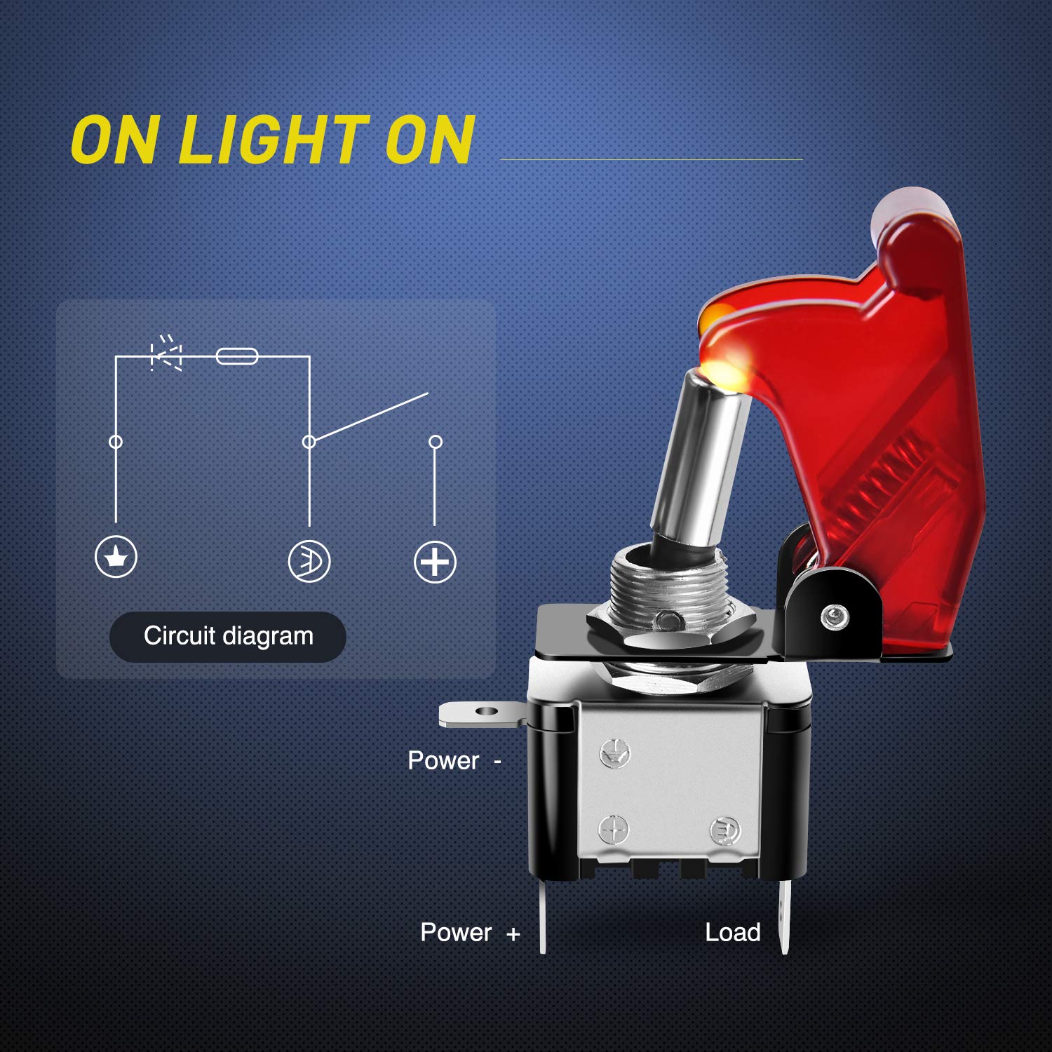 Nilight 3 Gang Toggle Switch 12V Rocker Switch Panel with LED Light and Flip Cover Heavy-Duty ON/Off Switch Plate 3 Pin SPST
