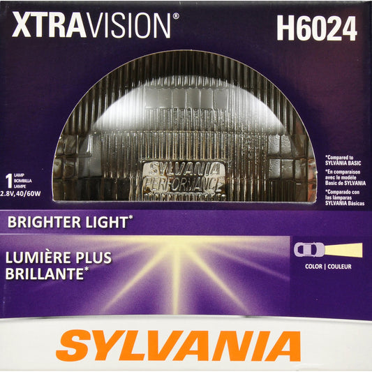 SYLVANIA - H6024 XtraVision (7 inch Round) Sealed Beam Headlight - Halogen Headlight Replacement PAR56 - Delivers More Down Road Visibility (Contains 1 Bulb)