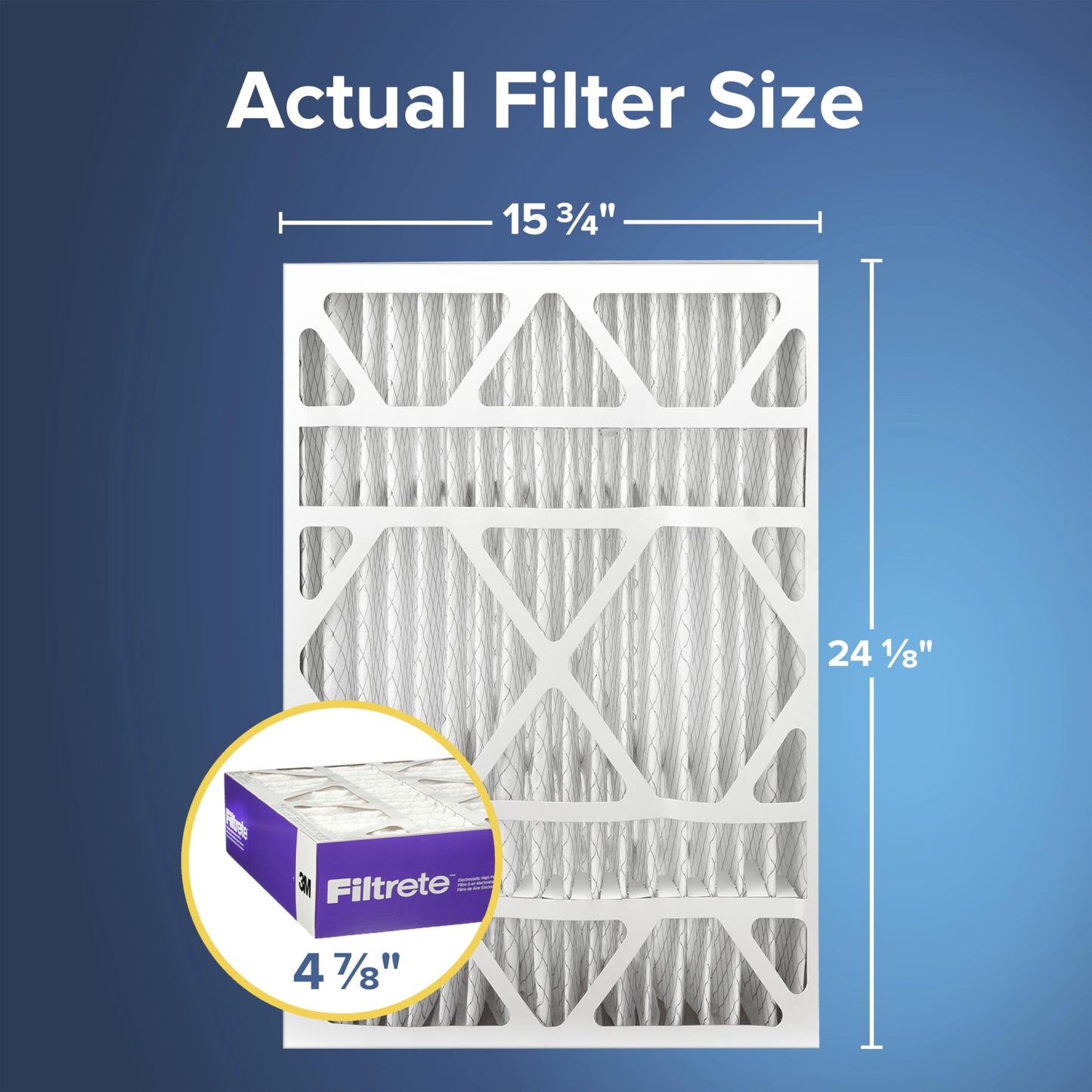 Filtrete 16x25x5 AC Furnace Air Filter, MPR 1550, MERV 12, Fits Honeywell & Trion AirBear, CERTIFIED Asthma & Allergy Friendly, Electrostatic Air Filter, 1-Pack (actual size 15.75 x 24.13 x 4.88)