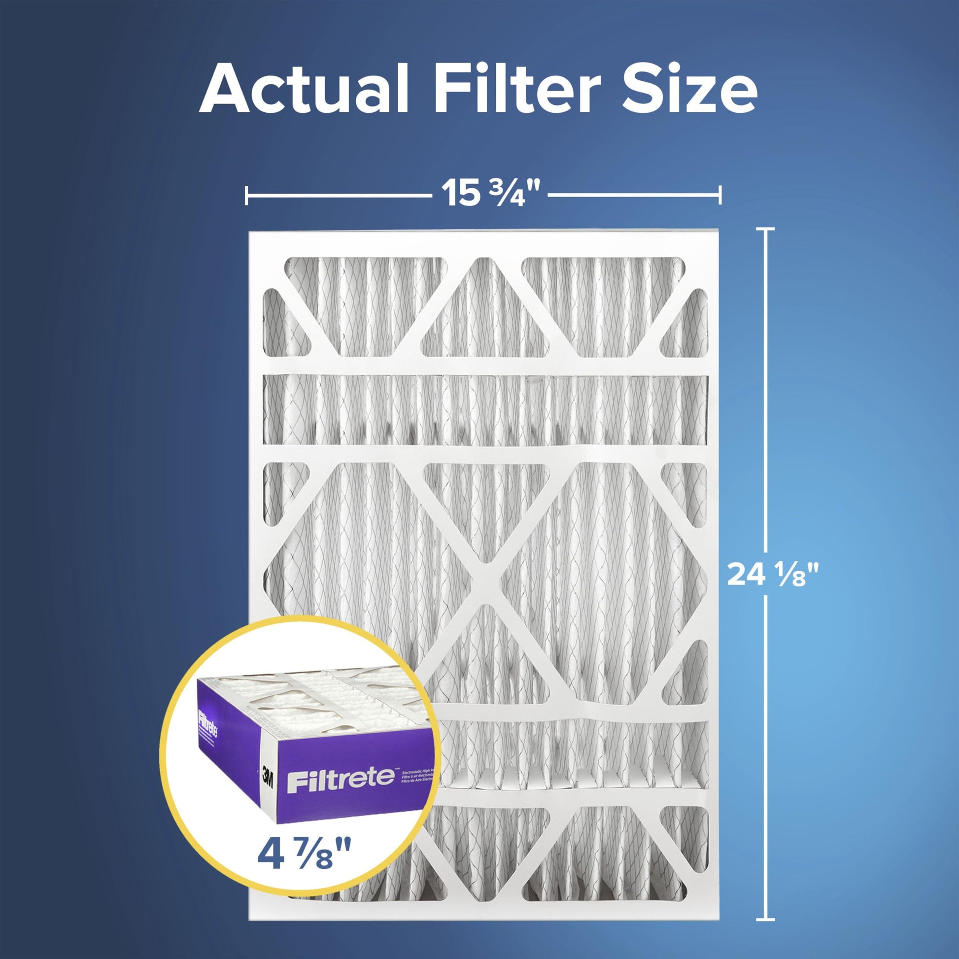 Filtrete 16x25x5 AC Furnace Air Filter, MPR 1550, MERV 12, Fits Honeywell & Trion AirBear, CERTIFIED Asthma & Allergy Friendly, Electrostatic Air Filter, 1-Pack (actual size 15.75 x 24.13 x 4.88)