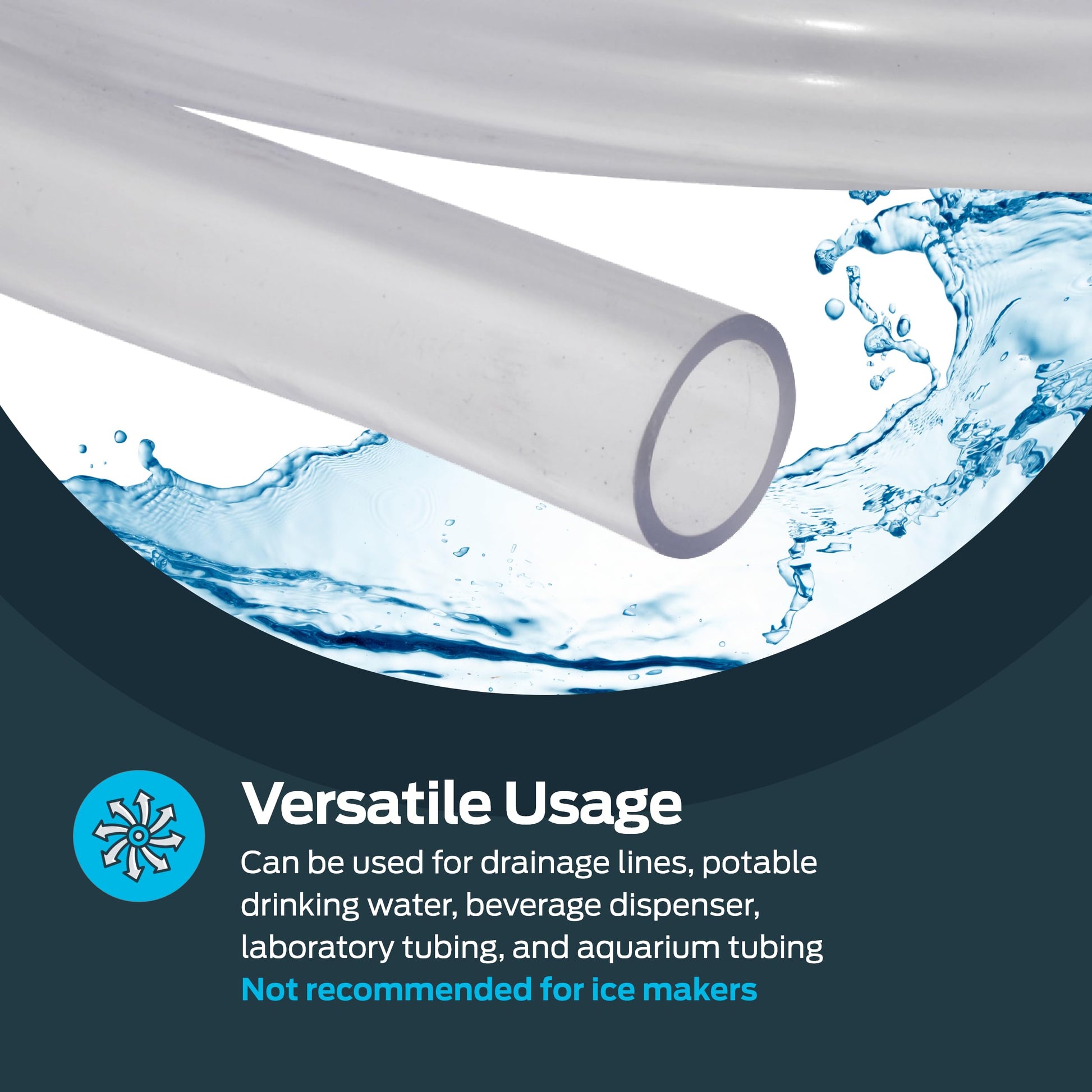 Eastman 1/2 Inch ID (5/8 Inch OD) PVC Clear Vinyl Tubing, 20 Foot Length, 98622