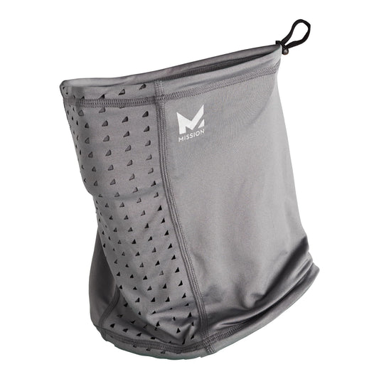 MISSION All-Season Adjustable Neck Gaiter, Charcoal - Lightweight - Ultra-Drying Fabric - Absorbs Sweat in Seconds - UPF 50 Sun Protection - Machine Washable