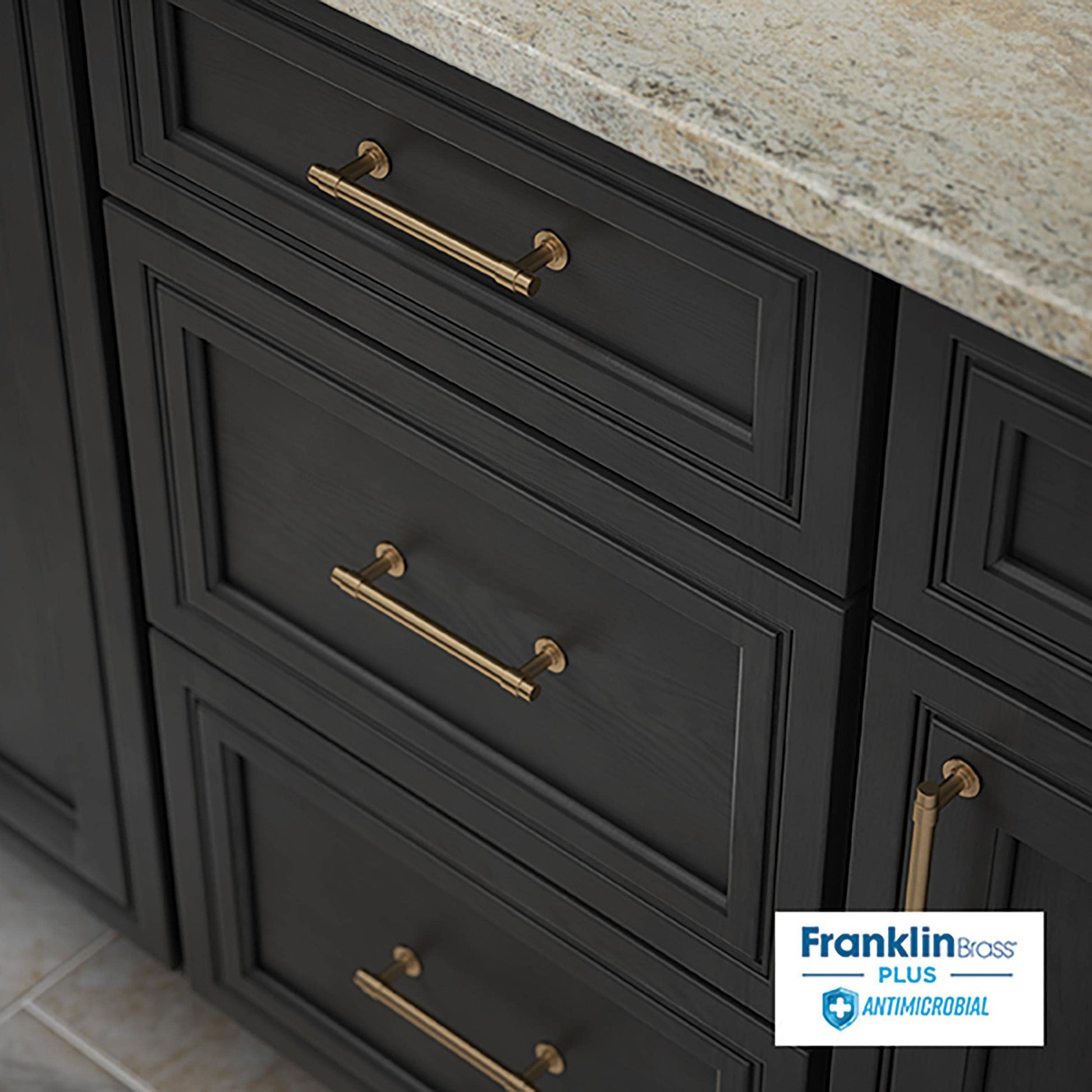 Franklin Brass (5-Pack) – Champagne Bronze Cabinet Handles, 4 Inch Hole Center, Casual Pulls for Drawers, Kitchen Cabinet Door, Dressers | Francisco