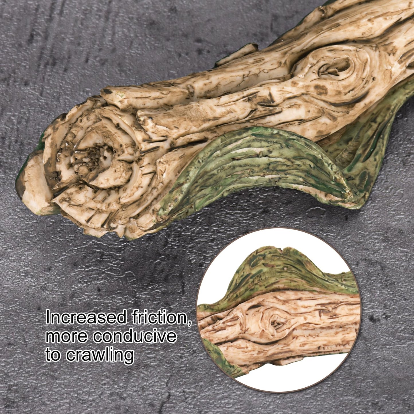 WTSOH Reptile Tank Habitat Accessory Reptile Forest Climbing Resin Branch Decoration Snake Climbing Branch Accessory for Snake Frog Chameleon Bearded Dragon (Brown, NS-145)