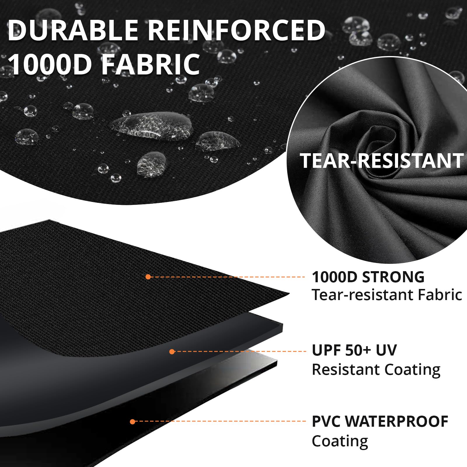 55 Inch Grill Cover for Outdoor Grill,600D Durable Waterproof Rip-Proof BBQ Cover,Fade Resistant Gas Grill Cover with Straps,3-4 Burner Barbecue Cover for Weber Char-Broil Nexgrill,etc