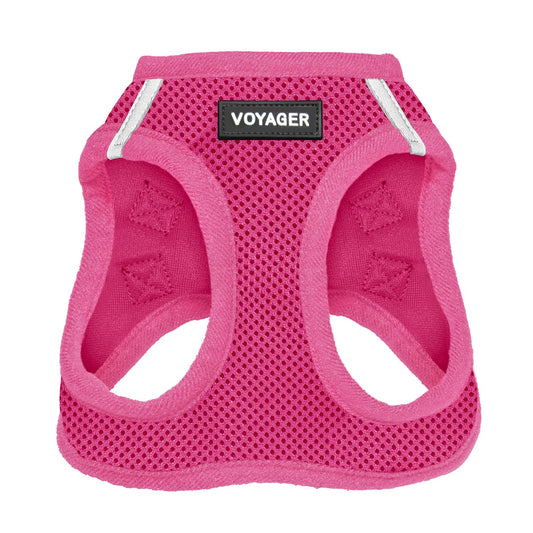 Best Pet Supplies Voyager Step-in Air Harness - All Weather Mesh, Reflective, No Pull Harness for Dogs, Cats - Secure with Hook & Loop Fastener, Buckle, Double D-Rings - Fuchsia, M