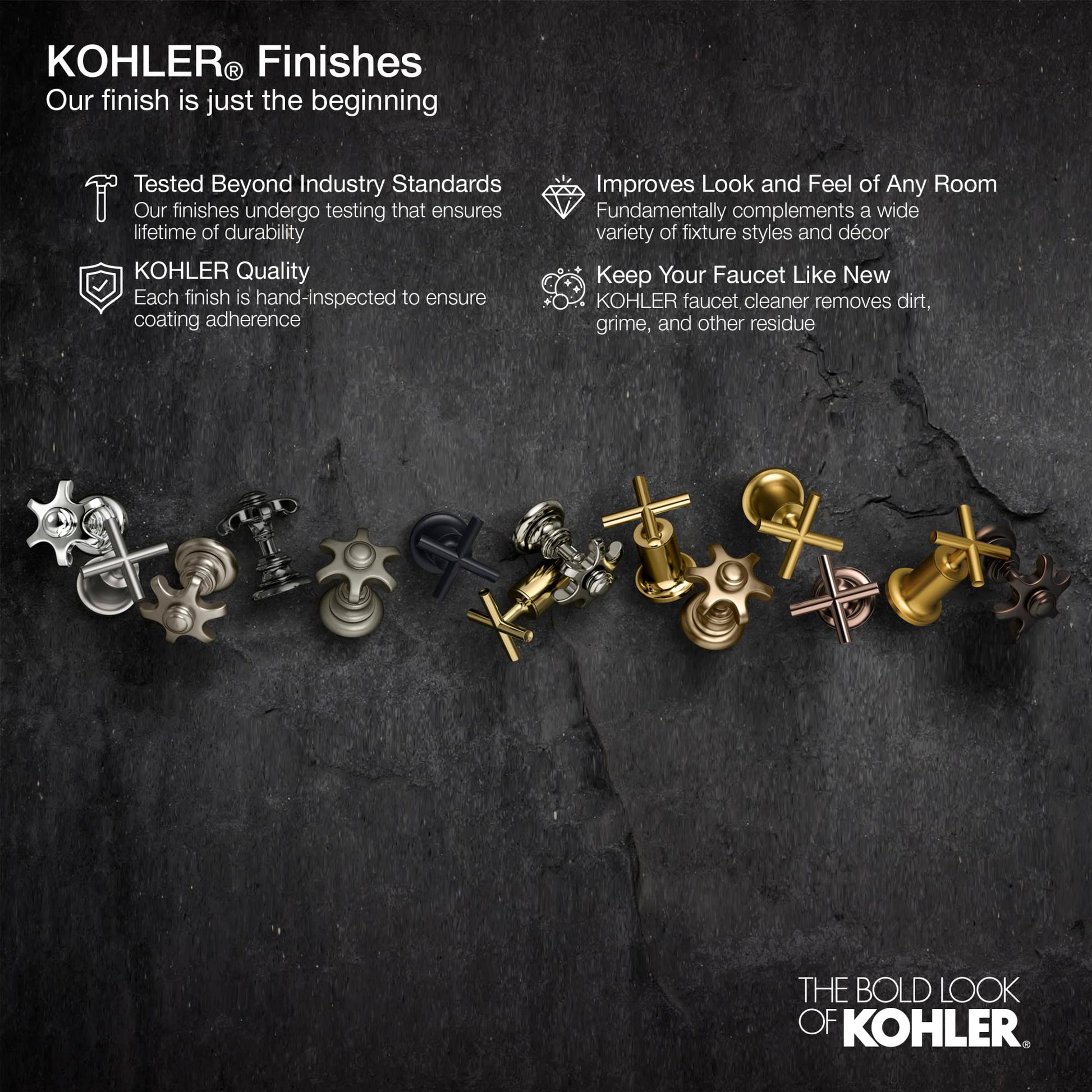 KOHLER K-33151-BL Bathroom Sink Clicker Drain w/o Overflow, Premium Metal, Corrosion Resistant, Matte Black