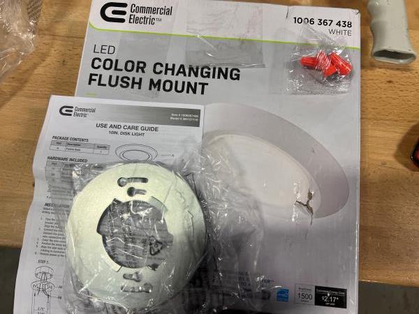 MOUNTING HARDWARE ONLY for Commercial Electric 10" Disk Light LED Flush Mount Light Fixture 1500 Lumens J-Box Compatible 120V Dimmable