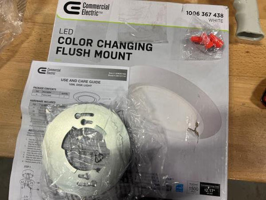 MOUNTING HARDWARE ONLY for Commercial Electric 10" Disk Light LED Flush Mount Light Fixture 1500 Lumens J-Box Compatible 120V Dimmable