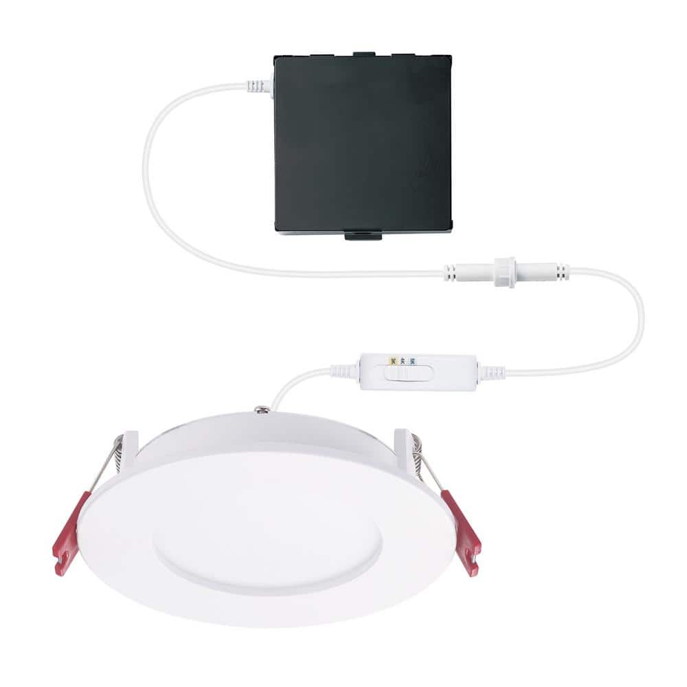 Pro Value Series Integrated LED 4 in Round Adj Color Temp Canless Recessed Light for Kitchen Bath Living Rooms, White