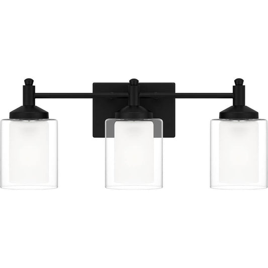 PARTS- REPLACEMENT GLASS SHADES ONLY 22 in. 3-Light Matte Black Vanity Light 