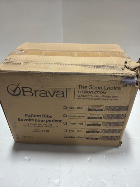 Braval Patient Bibs 500 Count Lavender