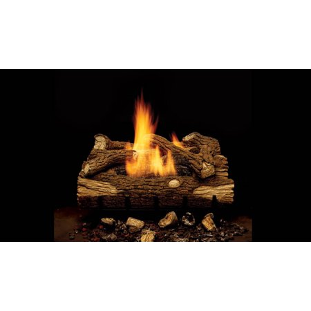 Monessen Gas Logs 24 Inch Mountain Oak Vent Free Propane Gas Log Set Millivolt on/Off Remote Ready