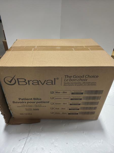 Braval Patient Bibs 500 Count Case