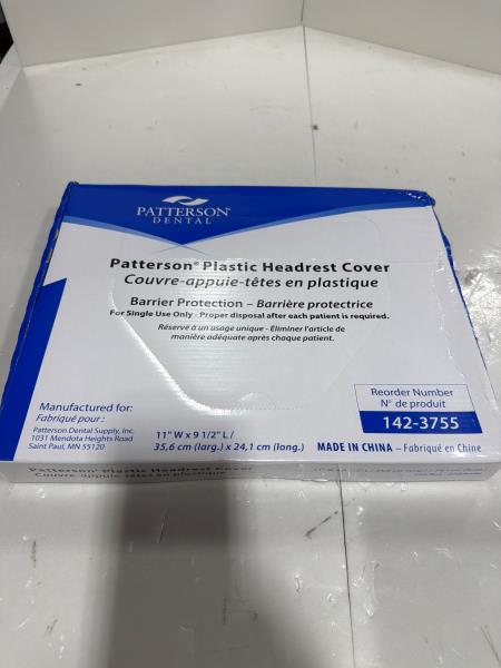 Patterson Dental Plastic Headrest Covers 142-3755