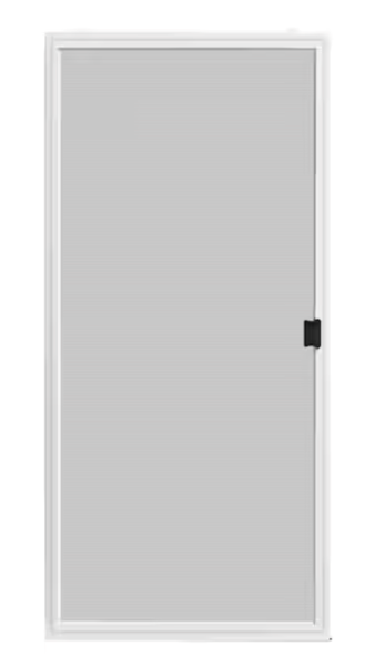 Patio Screen Door, 36 in W, Sliding Screen, Aluminum, White