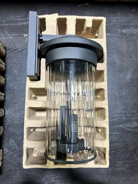 Parts - Crack in Glass - Northwood 16.5 in. 3-Light Black Outdoor Wall Light Fixture with Clear Glass