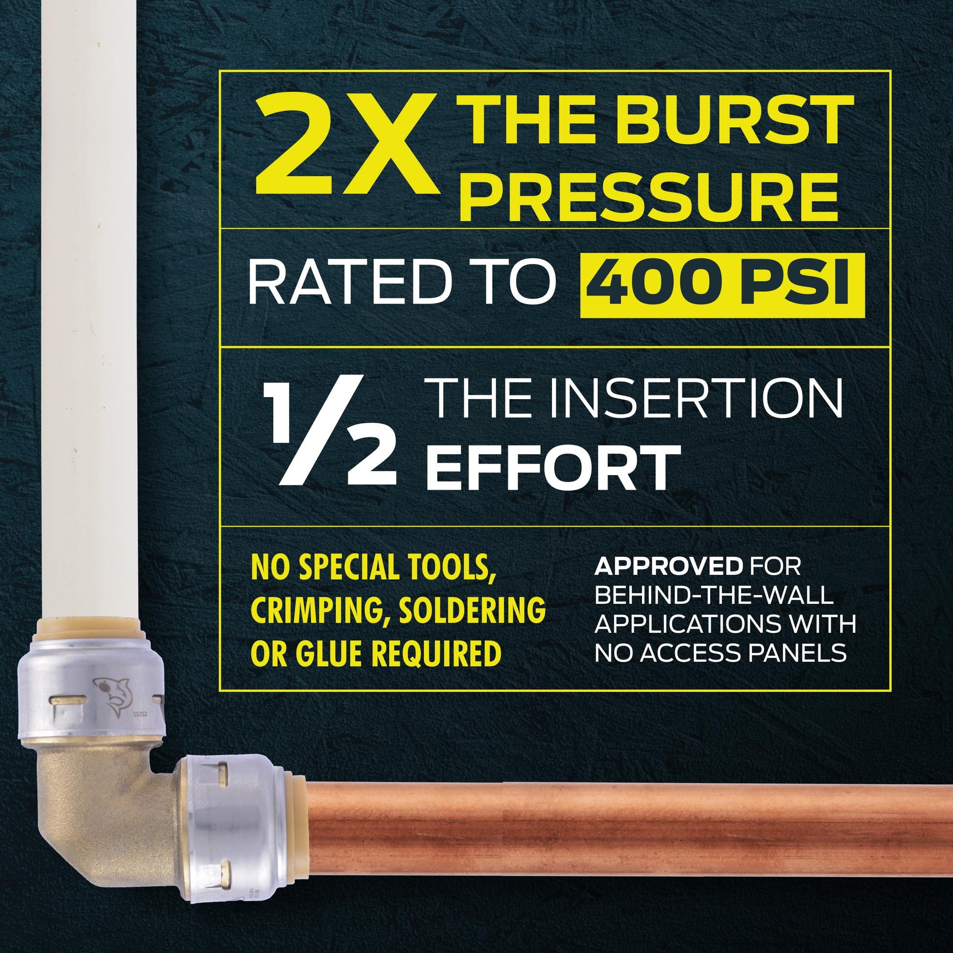 SharkBite Max 1/2 Inch MNPT Adapter, Push to Connect Brass Plumbing Fitting, PEX Pipe, Copper, CPVC, PE-RT, HDPE, UR120A