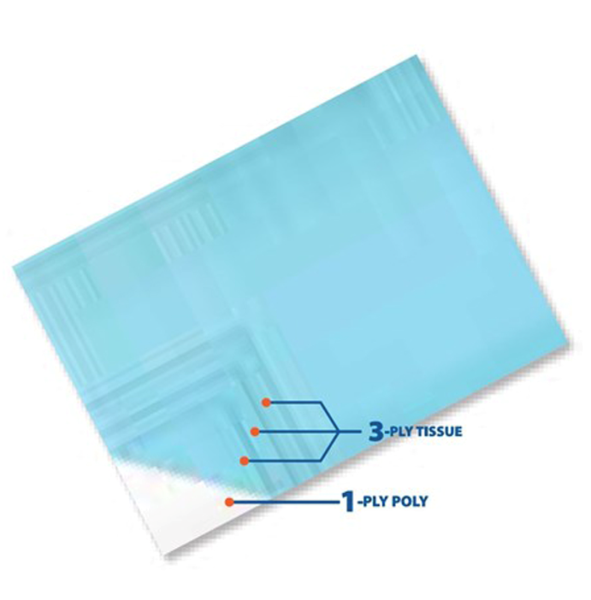 DEFEND® Plus 4-ply Patient Bibs, 13 x 18, Blue, 500/Pkg