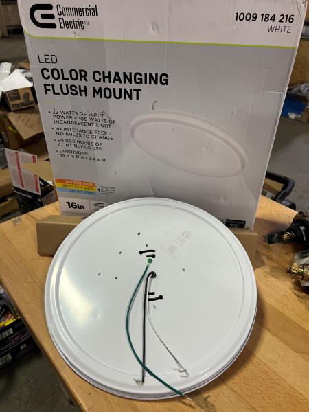 FIXTURE BODY ONLY 16 in. Low Profile LED Flush Mount Round Closet Light Fixture 1700 Lumens 3000K 4000K 5000K Dimmable Hallway Stairwell