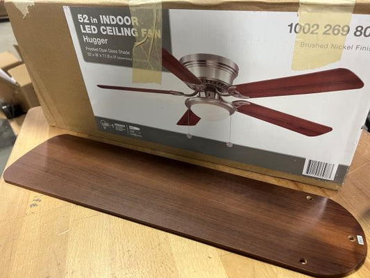 ONE BLADE for Hugger 52 in. LED Indoor Brushed Nickel Ceiling Fan with Light Kit