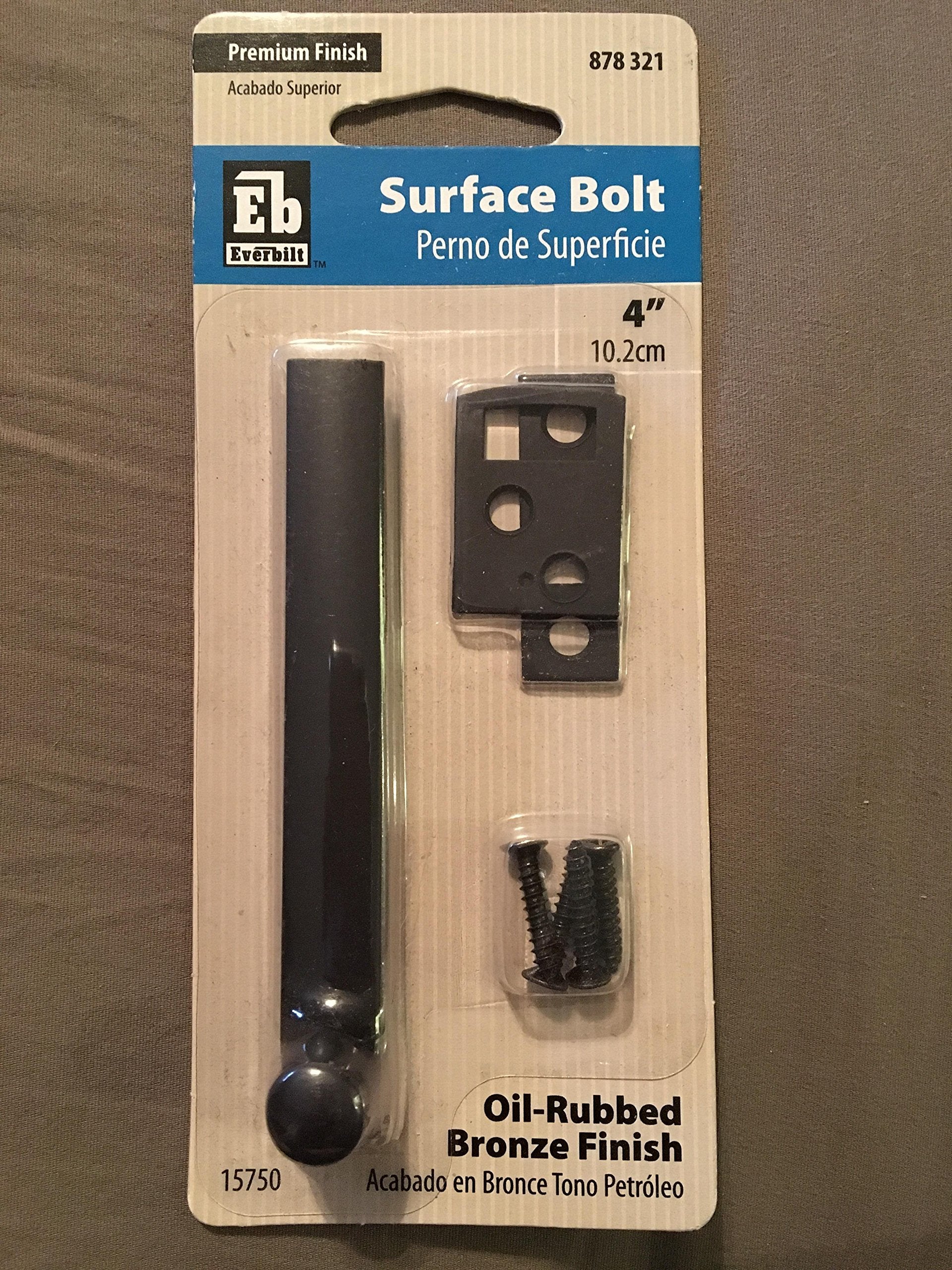 Everbilt 4 in. Oil-Rubbed Bronze Surface Bolt