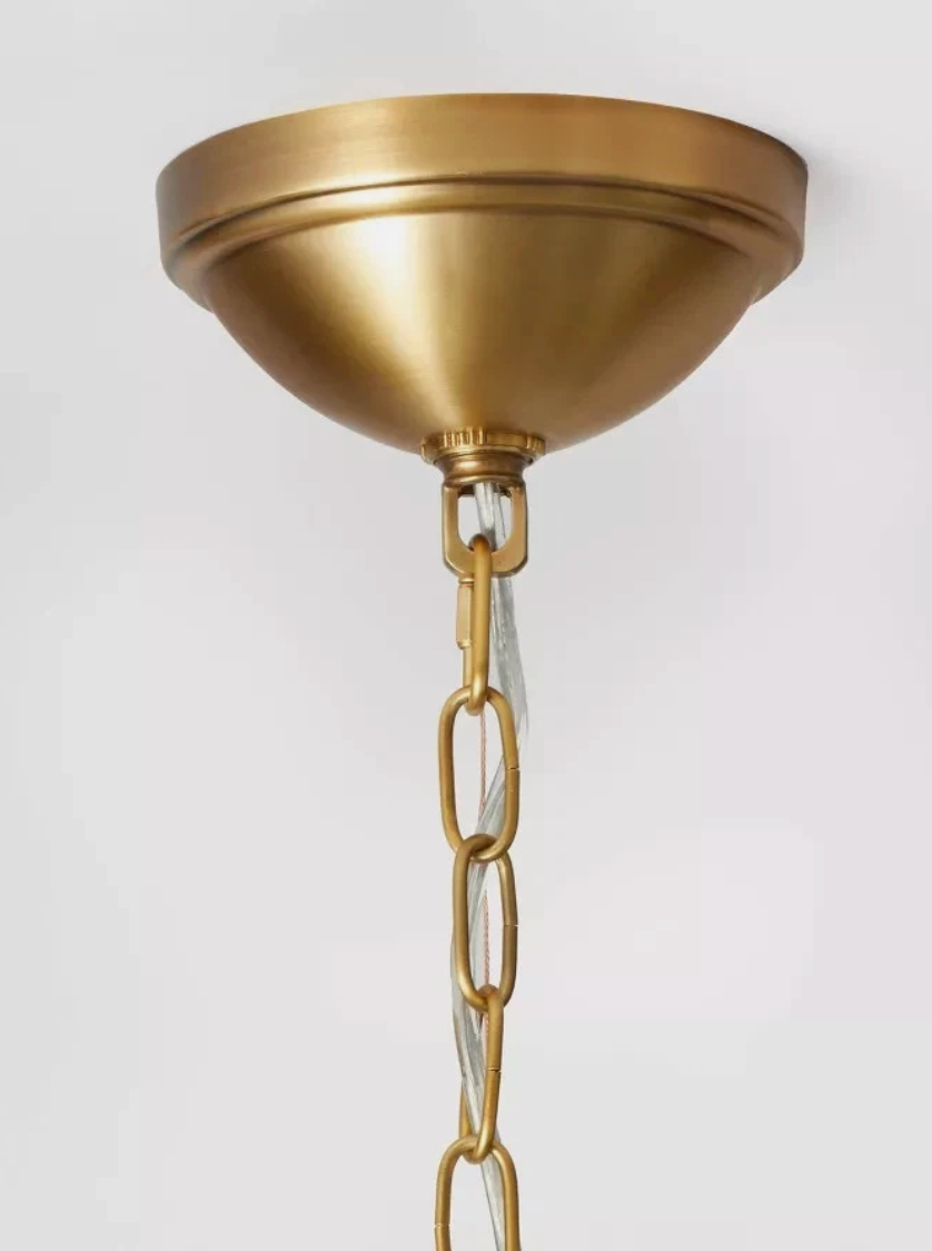 Vintage-Inspired Lantern Pendant Brass, Adjustable Chain