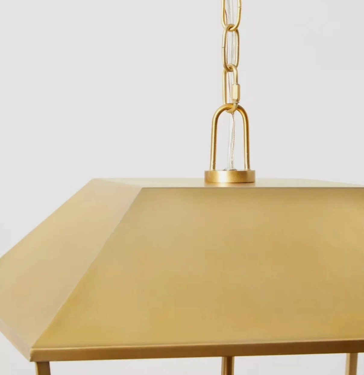 Vintage-Inspired Lantern Pendant Brass, Adjustable Chain