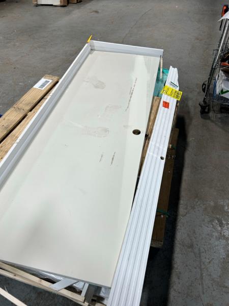 28" x 80" Left-Handed Solid Core White Primed Composite Single Prehung Interior Door Flush Panel