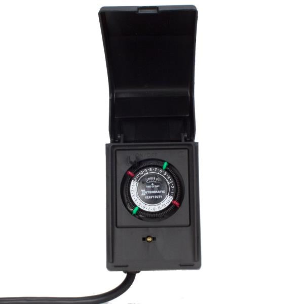 Intermatic HB11K Heavy Duty Outdoor Timer 15 Amp/1 HP for Pumps, Aerators, Heaters, Holiday Decorations and Landscape Lighting, Black