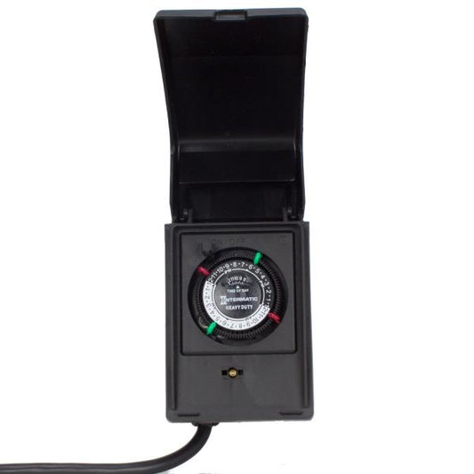 Intermatic HB11K Heavy Duty Outdoor Timer 15 Amp/1 HP for Pumps, Aerators, Heaters, Holiday Decorations and Landscape Lighting, Black