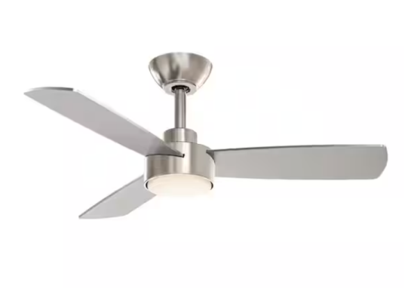 Hampton Bay Dorsey 36 in. (3 ft. ) Indoor/Covered Outdoor Brushed Nickel Ceiling Fan with Remote Control and LED Light Kit