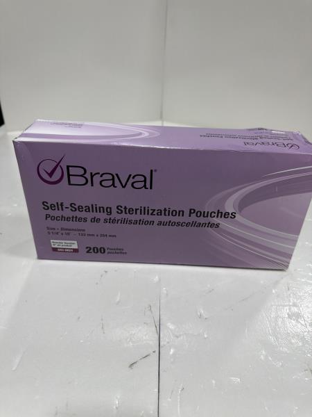 Braval Self-Sealing Sterilization Pouches 5.25x10