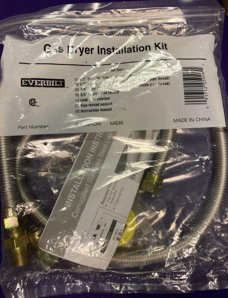 Gas  Dryer Installation Kit  Everbilt 48" Stainless Steel 69015HDN