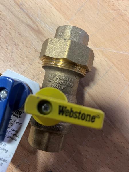 Webstone Tankless Water Heater Valve